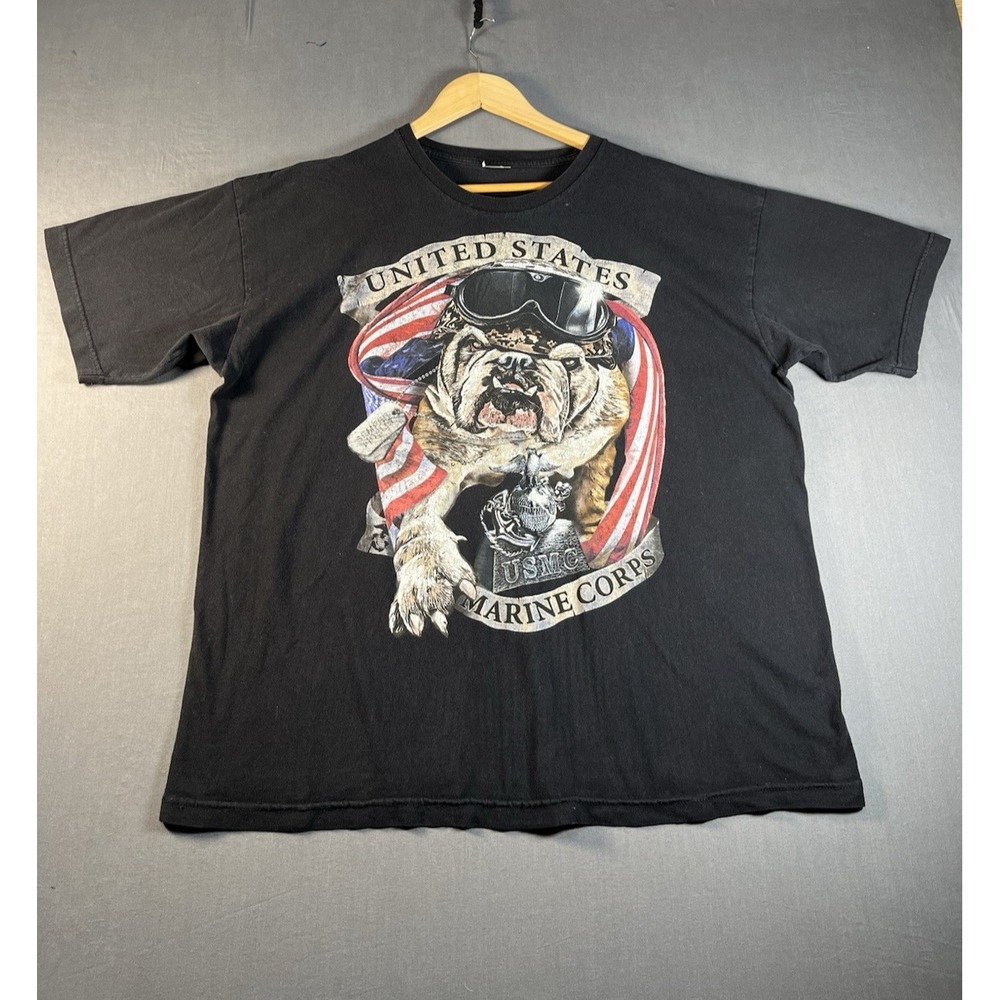 Marine Corps Shirt Mens XL Black USMC Bulldog USA Military